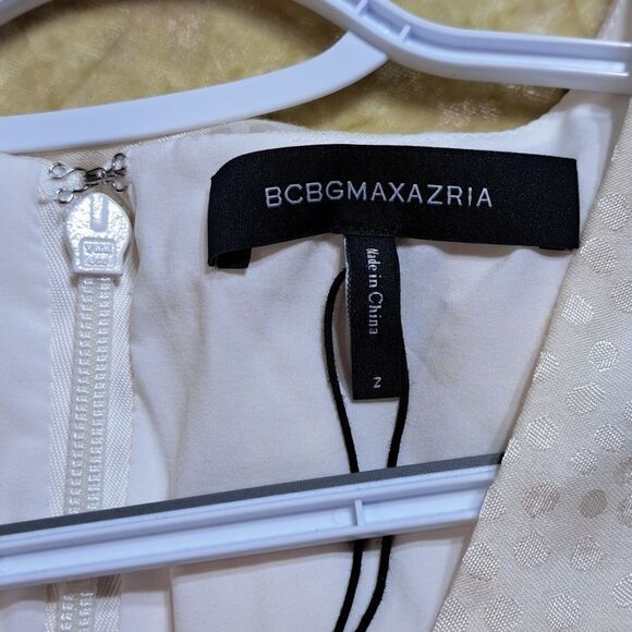 NWT BCBG Passion White Dot Ruffle Bodycon - Picture 7 of 7